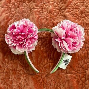 Official Disney Parks Pink Peony Mickey Ears - EUC!!